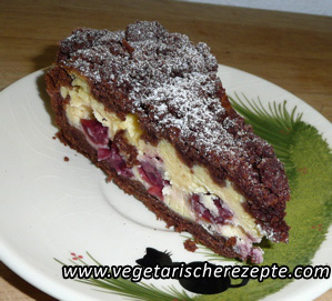 Käsezupfkuchen mit Kirschen